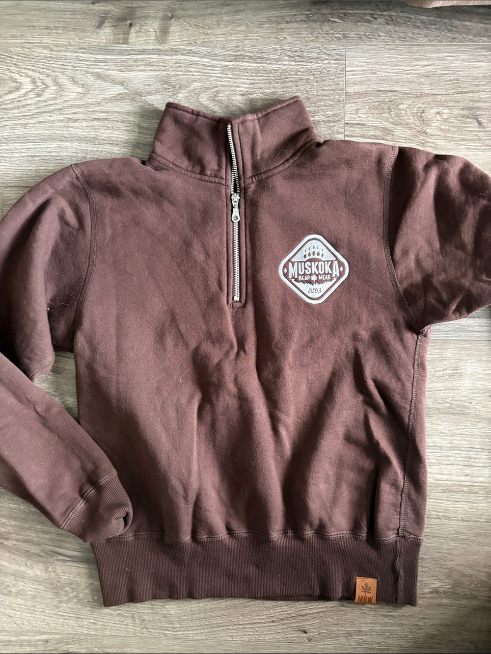Brown Quarter-Zip Men's Sweater